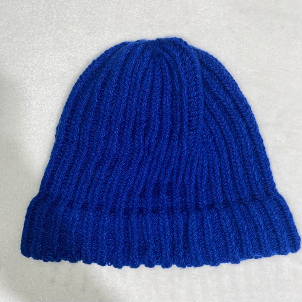Ribbed Blue Crochet Beanie